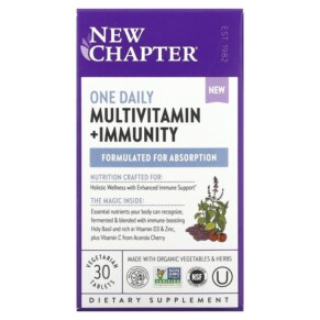 Thực phẩm chức năng New Chapter One Daily Multivitamin + Immunity 30 Vegetarian Tablets 727783903532