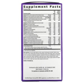 Thành phần vi chất của New Chapter One Daily Prenatal Multivitamin 90 Vegetarian Tablets 727783903327