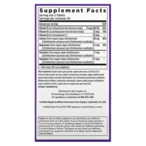 New Chapter Organic Plant Calcium Women Under 40 60 Vegetarian Slim Tablets 3 Thành phần vi chất của New Chapter Organic Plant Calcium Women Under 40 60 Vegetarian Slim Tablets 727783903693