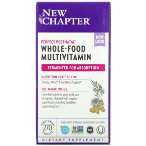Thực phẩm chức năng New Chapter Perfect Postnatal Whole-Food Multivitamin 270 Vegetarian Tablets 727783901965
