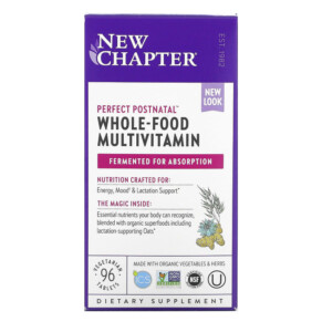 Thực phẩm chức năng New Chapter Perfect Postnatal Whole-Food Multivitamin 96 Vegetarian Tablets 727783900579