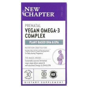 Thực phẩm chức năng New Chapter Prenatal Vegan Omega-3 Complex 30 Vegan Softgels 727783903686