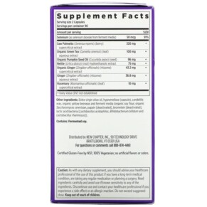 Thành phần vi chất của New Chapter Prostate 5LX 180 Vegetarian Capsules 727783900692