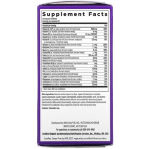 Thành phần vi chất của New Chapter Tiny Tabs Multivitamin 192 Vegetarian Tablets 727783003621