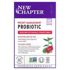 Thực phẩm chức năng New Chapter Weight Management Probiotic 10 Billion CFU 60 Vegan Capsules 727783902320