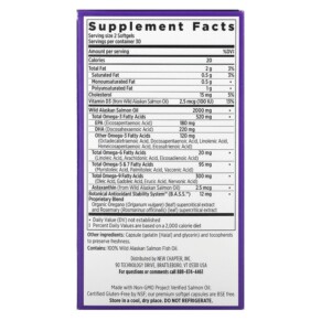 Thành phần vi chất của New Chapter Wholemega Fish Oil 60 Softgels 727783050021