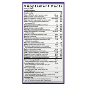 Thành phần vi chất của New Chapter Women's Advanced Multivitamin 72 Vegetarian Tablets 727783003034