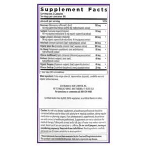 Thành phần vi chất của New Chapter Zyflamend 180 Vegetarian Capsules 727783900739