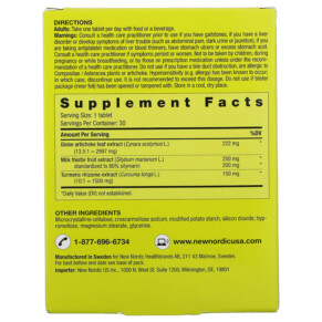 Thành phần vi chất của New Nordic US Inc Active Liver 30 Tablets 741805919554