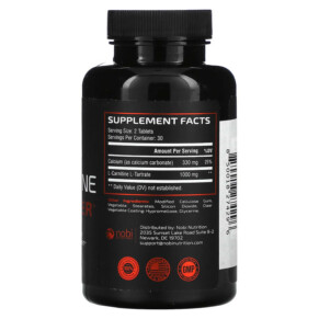 Nobi Nutrition Premium L-Carnitine Fat Burner 60 Tablets 3 Thành phần vi chất của Nobi Nutrition Premium L-Carnitine Fat Burner 60 Tablets 850018274296