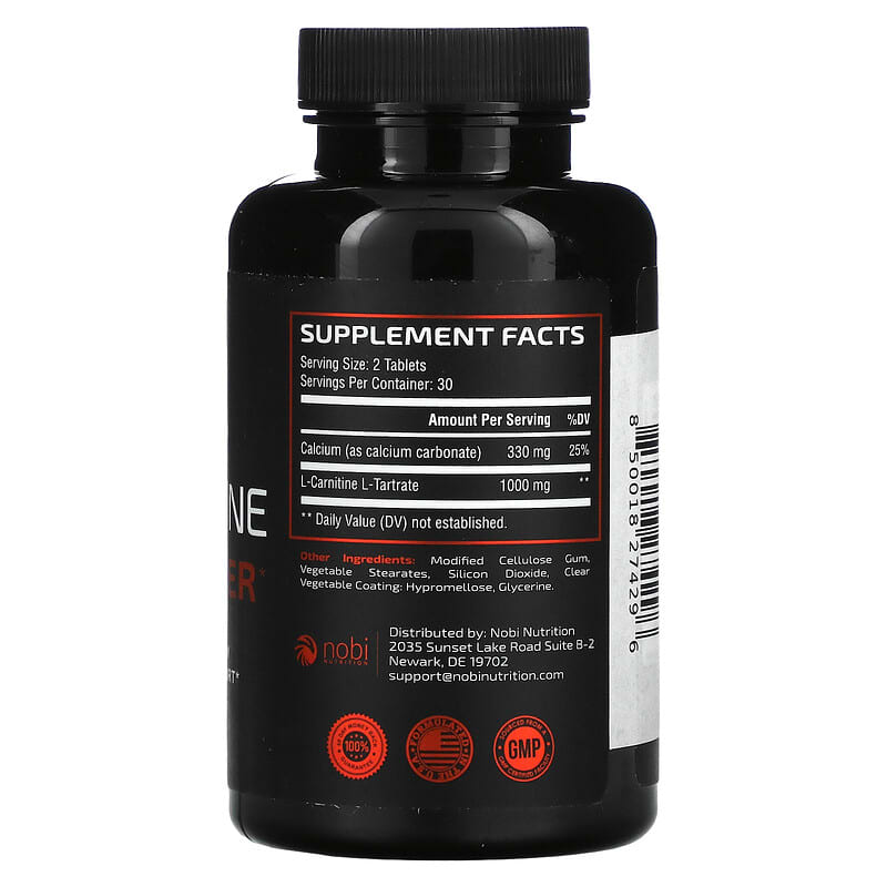 Nobi Nutrition Premium L-Carnitine Fat Burner 60 Tablets 2 Thành phần vi chất của Nobi Nutrition Premium L-Carnitine Fat Burner 60 Tablets 850018274296