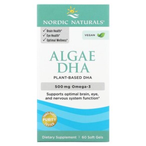 Thực phẩm chức năng Nordic Naturals Algae DHA 60 Soft Gels 768990016042
