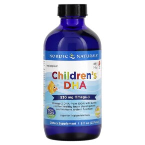 Thực phẩm chức năng Nordic Naturals Children's DHA Ages 1-6 Strawberry 530 mg 8 fl oz (237 ml) 768990027239