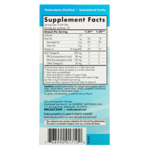 Thành phần vi chất của Nordic Naturals Children's DHA Ages 3-6 Strawberry 90 Mini Soft Gels 768990017100