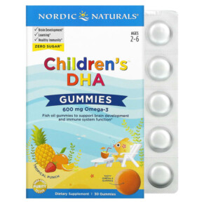 Thực phẩm chức năng Nordic Naturals Children's DHA Gummies Ages 2-6 Tropical Punch 600 mg 30 Gummies 768990017094