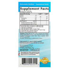 Thành phần vi chất của Nordic Naturals Children's DHA Xtra Ages 3-6 Berry 636 mg 90 Mini Soft Gels 768990027215