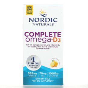 Thực phẩm chức năng Nordic Naturals Complete Omega-D3 Lemon 565 mg 120 Soft Gels 768990027789