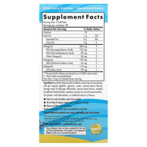 Thành phần vi chất của Nordic Naturals Complete Omega Junior Ages 6-12 Lemon 180 Mini Soft Gels 768990027758