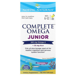 Thực phẩm chức năng Nordic Naturals Complete Omega Junior Ages 6-12 Lemon 180 Mini Soft Gels 768990027758