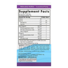 Thành phần vi chất của Nordic Naturals Complete Omega Lemon 180 Soft Gels 768990037702