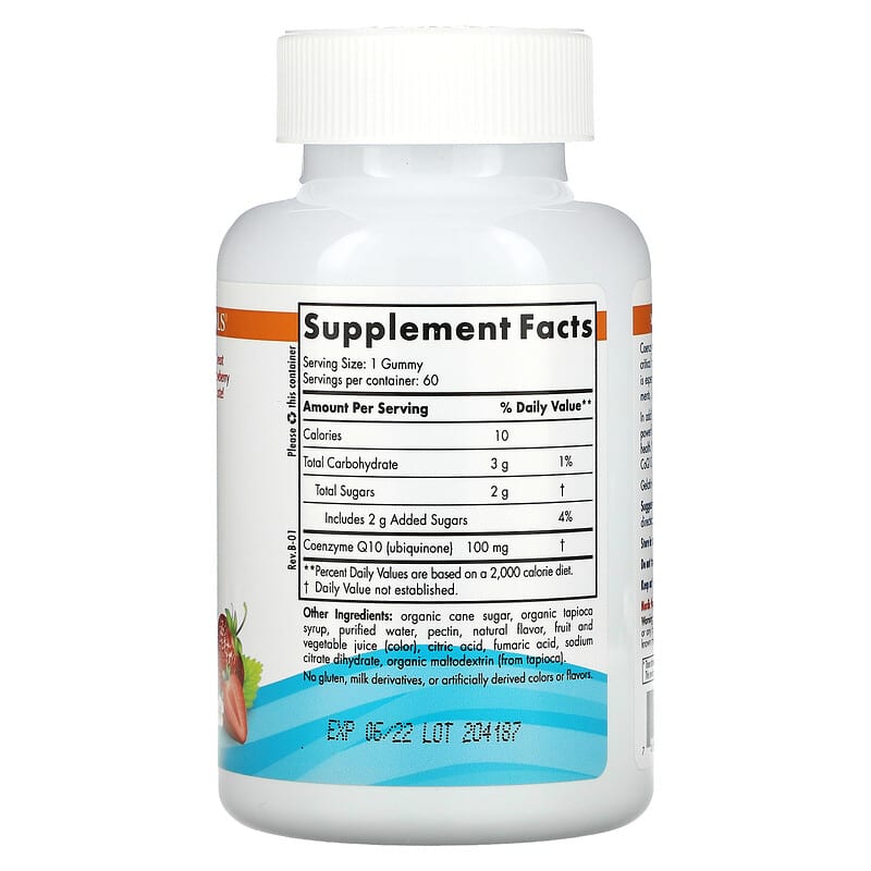 Nordic Naturals CoQ10 Gummies Strawberry 100 mg 60 Gummies 2 Thành phần vi chất của Nordic Naturals CoQ10 Gummies Strawberry 100 mg 60 Gummies 768990301858