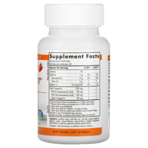Thành phần vi chất của Nordic Naturals DHA Junior Great for Ages 3+ Strawberry 62.5 mg 180 Soft Gels 768990031809
