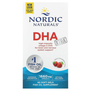 Thực phẩm chức năng Nordic Naturals DHA Xtra Strawberry 60 Soft Gels 768990017452