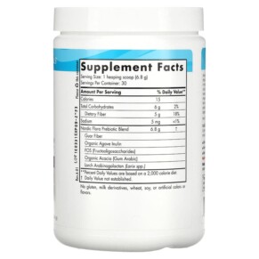 Thành phần vi chất của Nordic Naturals Nordic Flora Prebiotic Powder Unflavored 7.2 oz (204 g) 768990016820