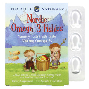 Thực phẩm chức năng Nordic Naturals Nordic Omega-3 Fishies For Ages 2+ Yummy Tutti Frutti Taste 300 mg 36 Fishies 768990311307