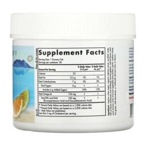 Thành phần vi chất của Nordic Naturals Nordic Omega-3 Gummy Fish Tangerine Treats 124 mg 30 Gummy Fish 768990301407