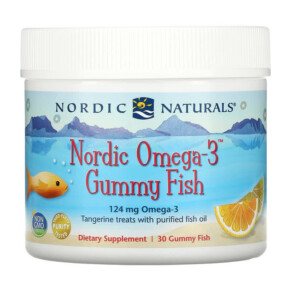 Thực phẩm chức năng Nordic Naturals Nordic Omega-3 Gummy Fish Tangerine Treats 124 mg 30 Gummy Fish 768990301407