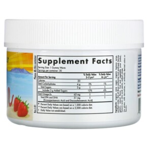 Nordic Naturals Nordic Omega-3 Gummy Worms Strawberry 63 mg 30 Gummy Worms 3 Thành phần vi chất của Nordic Naturals Nordic Omega-3 Gummy Worms Strawberry 63 mg 30 Gummy Worms 768990301506