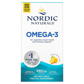 Thực phẩm chức năng Nordic Naturals Omega-3 Lemon 345 mg 180 Soft Gels 768990037603