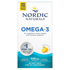 Thực phẩm chức năng Nordic Naturals Omega-3 Lemon 345 mg 60 Soft Gels 768990017605