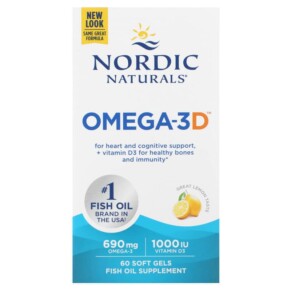 Thực phẩm chức năng Nordic Naturals Omega-3D Lemon 345 mg 60 Soft Gels 768990017612