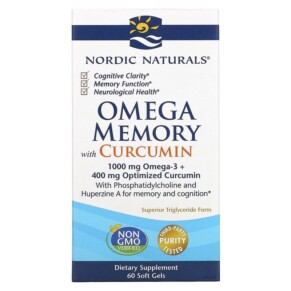 Thực phẩm chức năng Nordic Naturals Omega Memory with Curcumin 500 mg 60 Soft Gels 768990018787