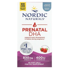 Thực phẩm chức năng Nordic Naturals Prenatal DHA Strawberry 830 mg 90 Soft Gels 768990017537
