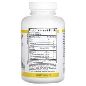 Thành phần vi chất của Nordic Naturals ProOmega 2000-D Lemon 1.250 mg 120 Soft Gels 768990121357