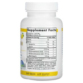 Thành phần vi chất của Nordic Naturals ProOmega 2000 Lemon 1250 mg 60 Soft Gels 768990121388