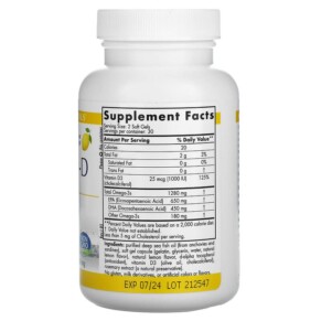 Thành phần vi chất của Nordic Naturals ProOmega-D Lemon 1.000 mg 60 Soft Gels 768990121241