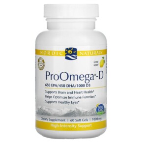 Thực phẩm chức năng Nordic Naturals ProOmega-D Lemon 1.000 mg 60 Soft Gels 768990121241