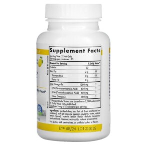 Thành phần vi chất của Nordic Naturals ProOmega Lemon 1.000 mg 60 Soft Gels 768990121203