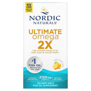 Thực phẩm chức năng Nordic Naturals Ultimate Omega 2X Lemon 1.075 mg 120 Soft Gels 768990021527