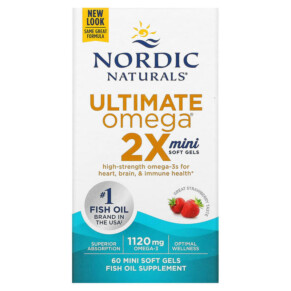Thực phẩm chức năng Nordic Naturals Ultimate Omega 2X Strawberry 560 mg 60 Mini Soft Gels 768990061004