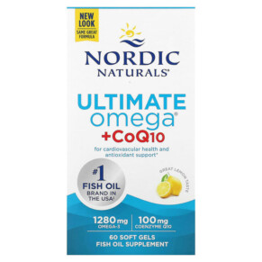 Thực phẩm chức năng Nordic Naturals Ultimate Omega + CoQ10 Lemon 640 mg 60 Soft Gels 768990018909