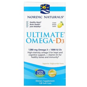 Thực phẩm chức năng Nordic Naturals Ultimate Omega-D3 Lemon 640 mg 120 Soft Gels 768990027949