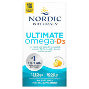 Thực phẩm chức năng Nordic Naturals Ultimate Omega-D3 Lemon 640 mg 60 Soft Gels 768990017940