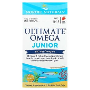 Thực phẩm chức năng Nordic Naturals Ultimate Omega Junior Ages 6-12 Strawberry 340 mg 90 Mini Soft Gels 768990017988