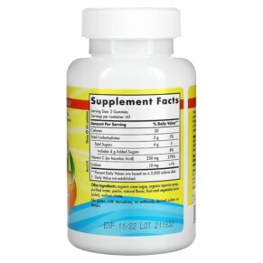 Thành phần vi chất của Nordic Naturals Vitamin C Gummies Tart Tangerine 125 mg 120 Gummies 768990301612