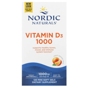 Thực phẩm chức năng Nordic Naturals Vitamin D3 1000 Orange 25 mcg (1.000 IU) 120 Mini Soft Gels 768990016004
